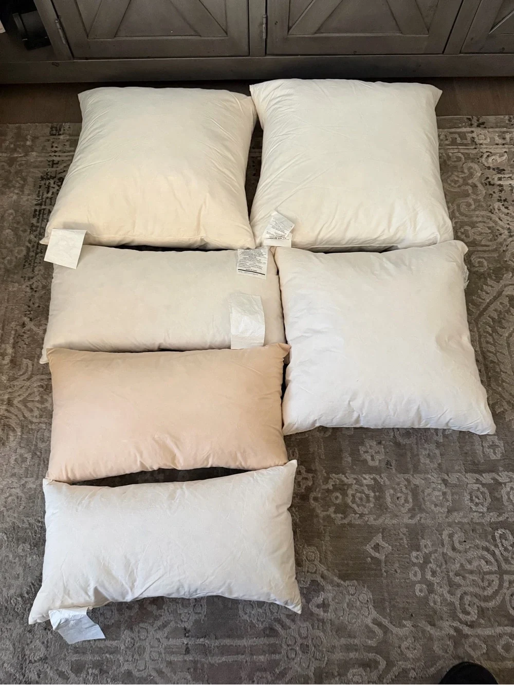 Set of 6 feather filled decor pillow inserts -NEW